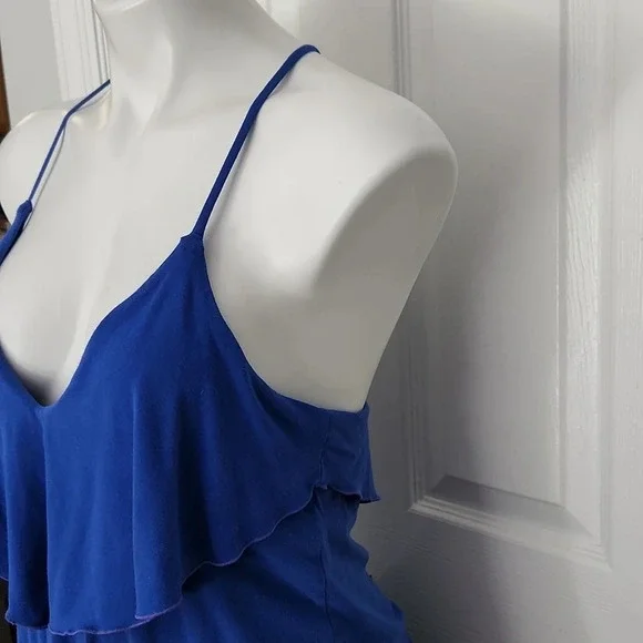Moon Katz Royal Blue Layered Open Back Top - Picture 7 of 13